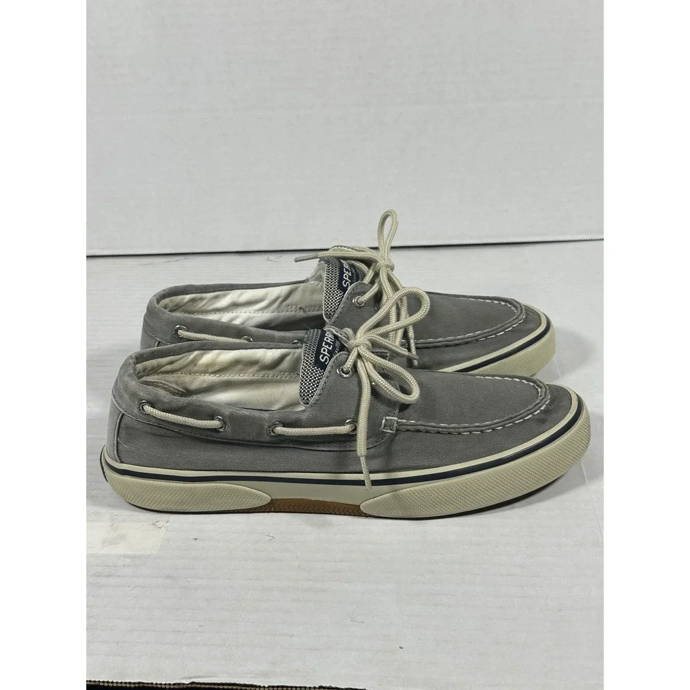 Sperry Bahama II Mens Grey Canvas Boat Shoes Sneakers 0772830 Size 10.5
